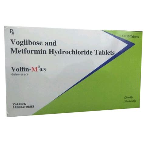 Voglibose Metformin Hydrochloride Tablet Packaging Size X Tablet