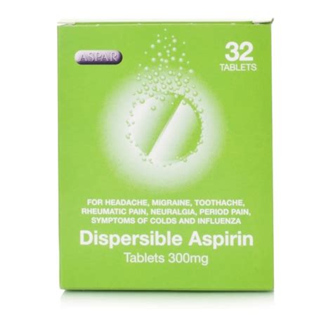 Aspirin 300mg Dispersible Tablets Pain Relief Chemist Direct