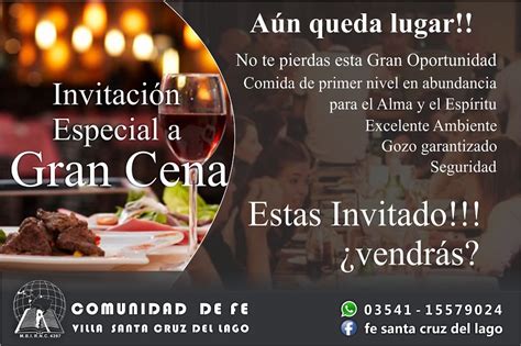 Invitación Especial a Gran Cena Estas Invitado Vendrás Página