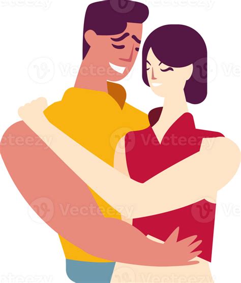 An Illustration Of A Couple Hugging 49026382 Png