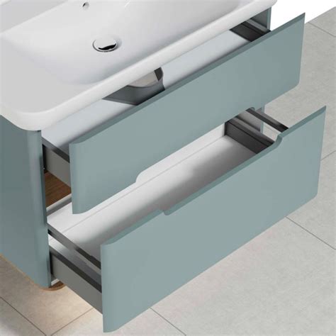 VitrA Sento 1000mm Two Drawer Vanity Unit In Matt Fjord Green 65878