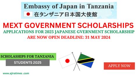 2025 Japanese Government Scholarship For Tanzanians MEXT