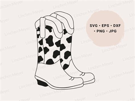 Cowboy Boot Svg Desert Svg Cow Pattern Svg Cowgirl Boots Etsy Finland