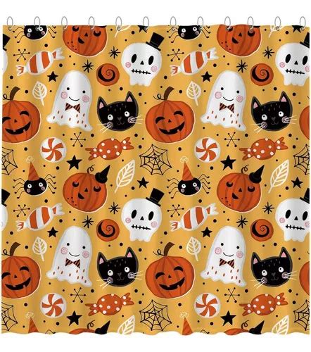 Cortina De Ducha Amarilla Para Halloween Mercadolibre