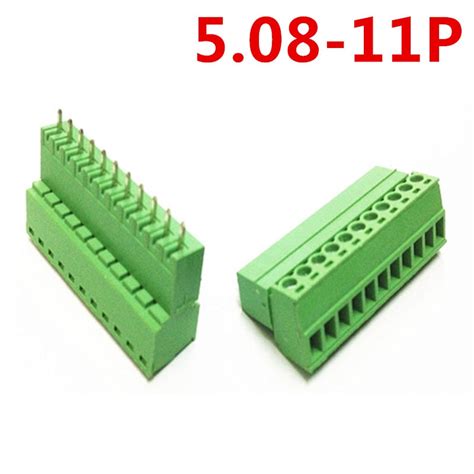 10sets 11 Pin PCB Electrical 5 08mm Pitch Plug In Type Straight Pin