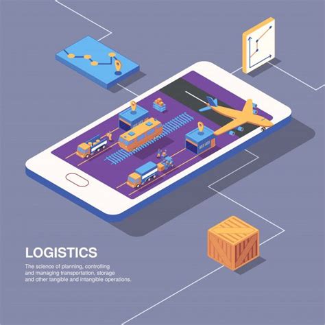 Free Vector Isometric Logistics Delivery Composition With Phone Image