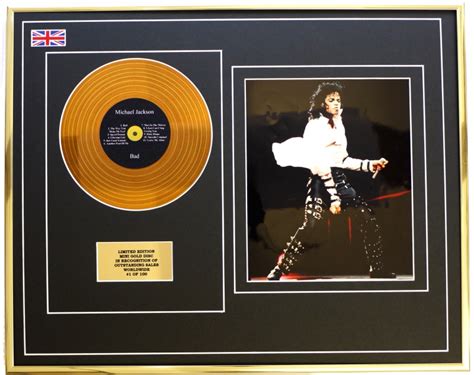 Michael Jackson Mini Metal Gold Disc And Photo Displaylimited Edition