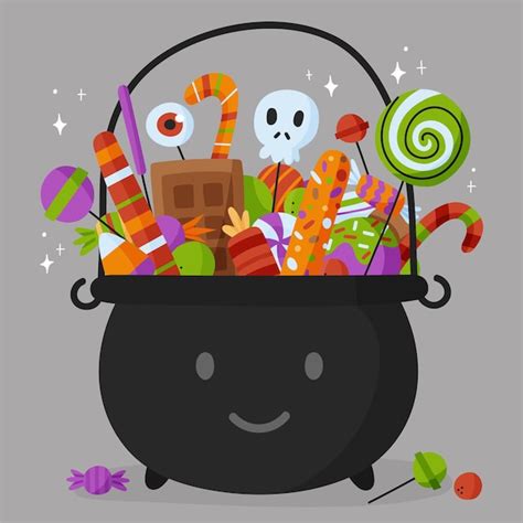 Bolsa De Dulces De Halloween Dibujada A Mano Vector Gratis