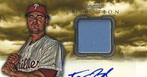 The Phillies Room Bowman Inception Autograph Relics Ar Tj Tommy