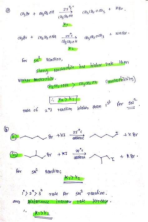 Solved 8 For Each Pair Of Sn2 Reactions Identify The Reaction With The Course Hero