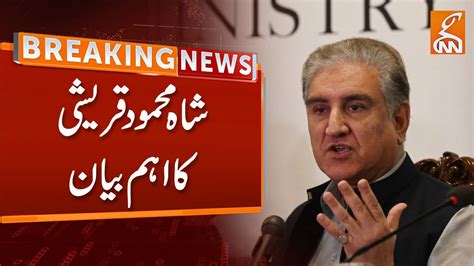 Breaking News Shah Mahmood Qureshi Important Statement Gnn Youtube