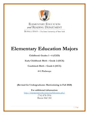 Fillable Online Elementaryeducation Buffalostate Leadership In Early