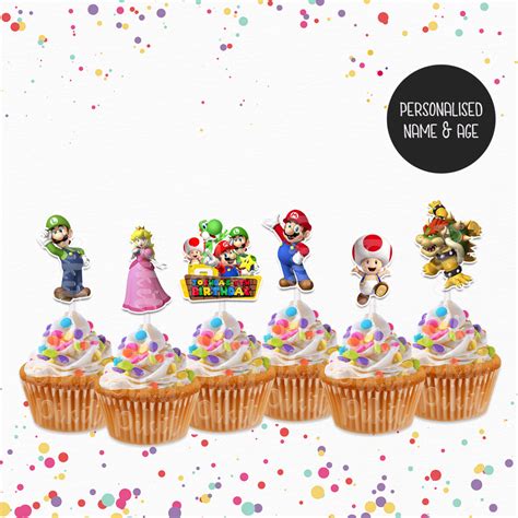 Super Mario Cupcake Toppers Pikit Kids