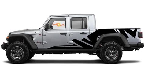 Pair Of Jeep Gladiator Side Grunge Splash Decals Vinyl Graphics Stripe Kit For 2020 2021 For