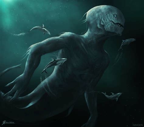 Ningen By Davesrightmind Sea Monster Art Myths Monsters Monster