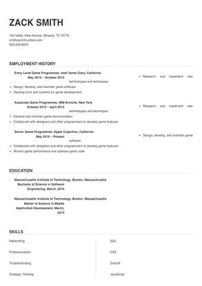 Game Programmer Resume Sample & Tips | Online Resume Builder