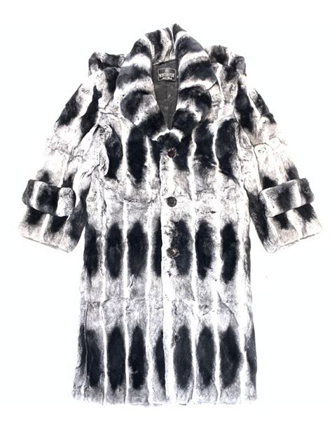 Kashani Mens 34 Rex Chinchilla Trench Fur Coat Dudes Boutique