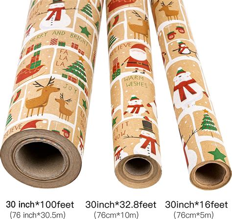 Buy Ruspepa Christmas Wrapping Paper Jumbo Roll Kraft Paper Red And