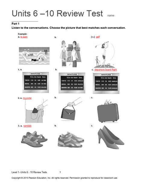 Top Notch 1 Units 6 10 Assessment Yes Pdf All Rights Reserved