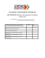 Hltwhs Learner Assessment Booklet V Pdf Learner Assessment