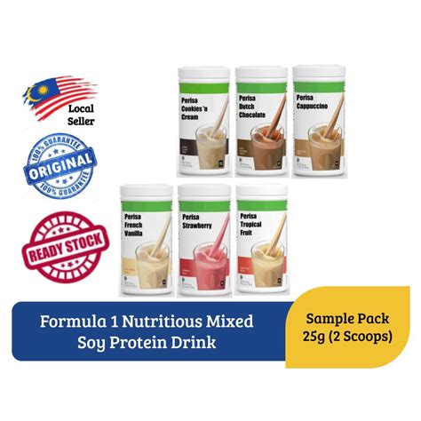 Herbalife Sample Pack 25g 2 Scoops Formula 1 Nutritious Mixed Soy Protein Drink Shopee