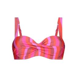 Ten Cate Twisted Padded Wired Bikini Top Dames Rood Dessin Van Bikini S