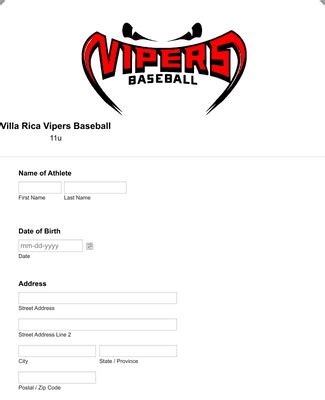 Baseball Team Registration Form Template Jotform