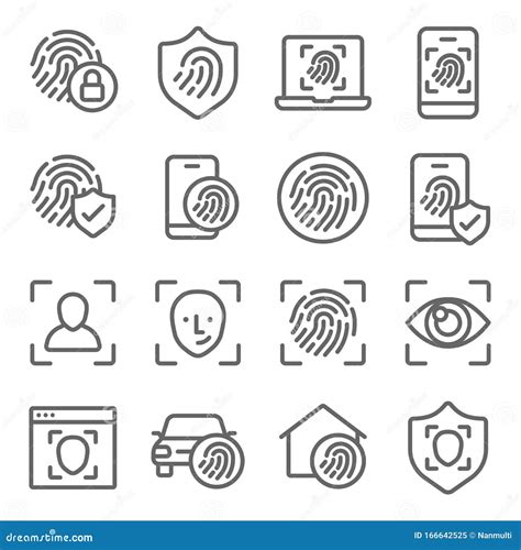 Biometric Icons Set Vector Illustration Contains Such Icon As