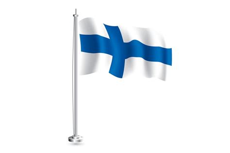 Finnish Flag Isolated Realistic Wave Flag Of Finland