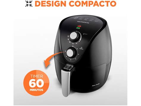 Fritadeira El Trica Sem Leo Air Fryer Mondial New Pratic Af Preto