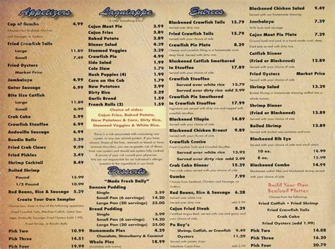 Menu at Dudley's Cafe Grab & Geaux, Longview