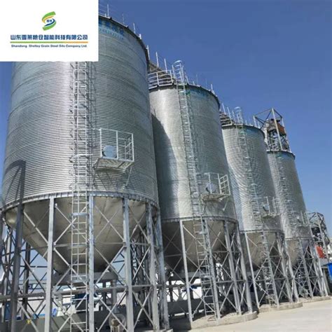 Galvanized Steel Hopper Bottom Round Grain Silo For Wheat Maize Paddy