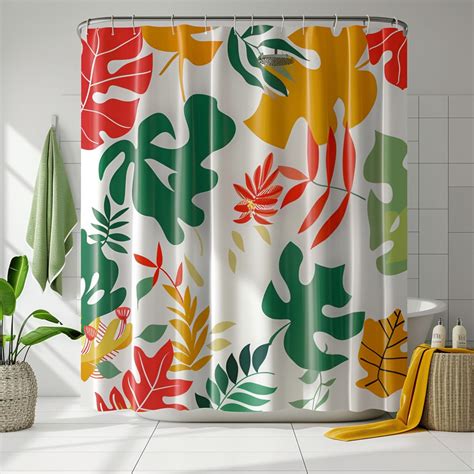 Tropical Rainforest Shower Curtain Bright And Cheerful Design With