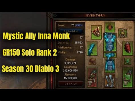 Season Inna Monk Rank Gr Solo Diablo Youtube