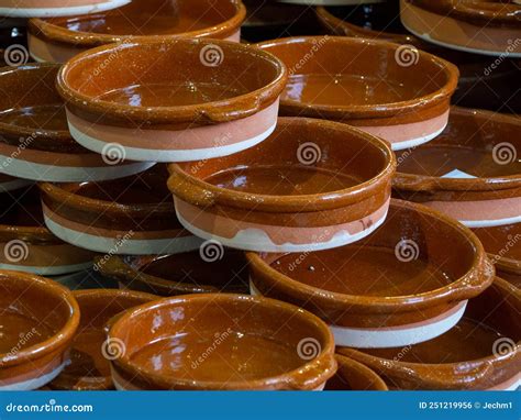 Pottery Vases On Shelf Artisan Handmade Products Stock Photo Image