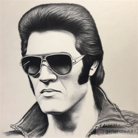 The Unabomber Police Sketch Drawing: 1970's Elvis Wearing Sunglasses | GenerateArt