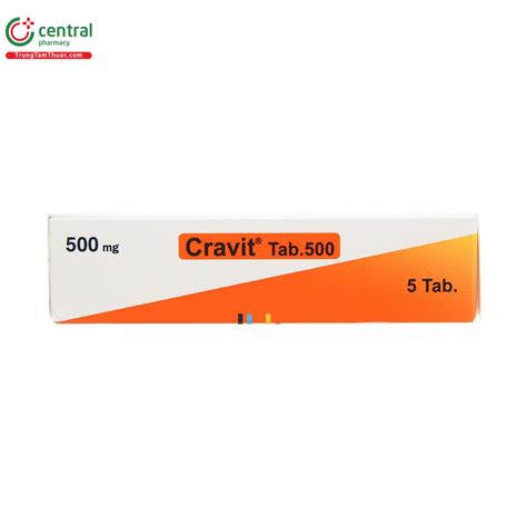 Thuốc Cravit Tab 500 Chứa Levofloxacin 500mg điều Trị Nhiễm Khuẩn