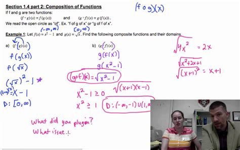 Precalculus 1 4 Notes Part 2 Function Composition Decompostion Youtube