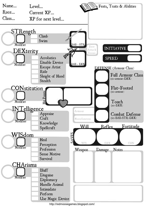 Printable Pathfinder Character Sheets