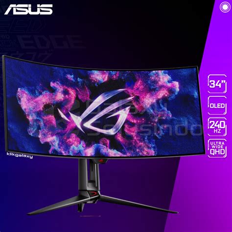 Jual Asus Rog Swift Pg34wcdm 34 Inch Oled Uwqhd 240hz Curved Gaming Monitor Shopee Indonesia