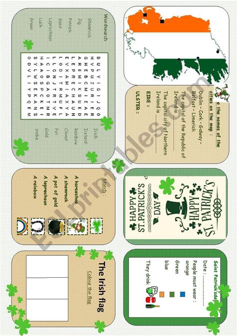 Saint Patricks Day Minibook Esl Worksheet By Loreleiscot