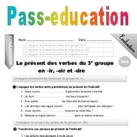 Le Pr Sent Des Verbes Du E Groupe En Ir Oir Et Dre Examen