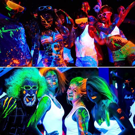 12 Pcs Glow In The Dark Body Face Paint Neon Glow In The Black Light UV