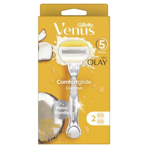 Gillette Venus Comfort Glide Plus Olay Coconut Razor With 2 Cartridges Shop Razors And Blades At