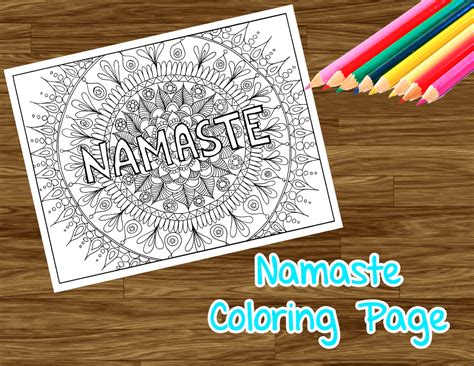 Free Colouring Page Namaste Mandala Julie Erin Designs