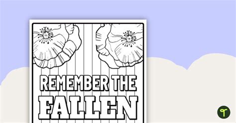 Remembrance Day Colouring Pages Teach Starter