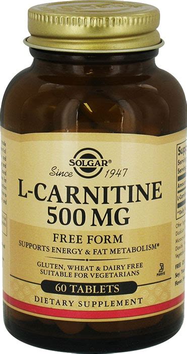 Solgar L Carnitine Mg Tablets Servings