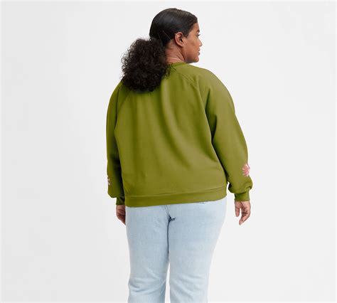 Vintage Raglan Crewneck Sweatshirt Plus Size Green Levis® Ca