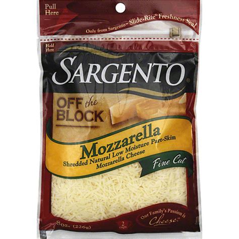 Sargento Off The Block Shredded Cheese Fine Cut Mozzarella Cheese