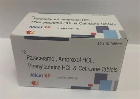 Paracetamol Ambroxol HCL Phenylephrine Tablet For Clinic Packaging